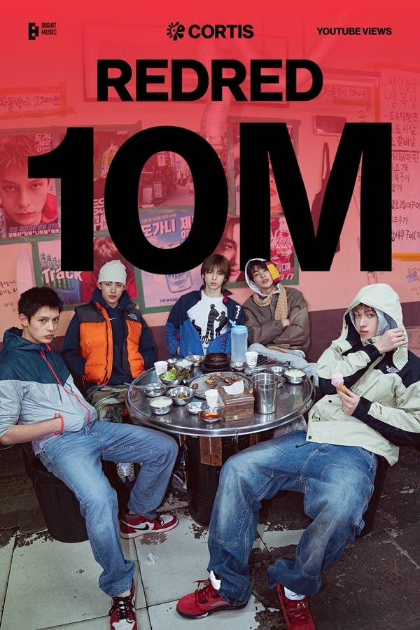 ‘영 크리에이터 크루’ 코르티스(CORTIS)가 미니 2집 타이틀곡 ‘REDRED’ 뮤직비디오 1000만 뷰를 돌파했다. 사진=빅히트뮤직
