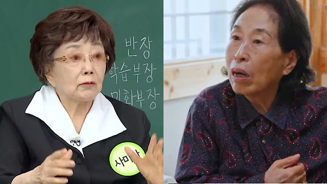 사미자·전원주. JTBC 예능 ‘아는 형님’, TV조선 예능 ‘퍼펙트 라이프’ 화면.