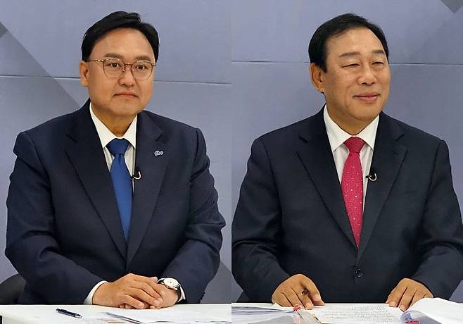 사진 왼쪽부터 조상호(민), 최민호(국) 후보. (사진=조선교 기자)