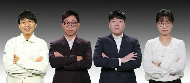 왼쪽부터 제6회 MLILY몽백합배 예선 통과자 목진석, 원성진, 윤준상, 최정 9단. (한국기원 제공)
