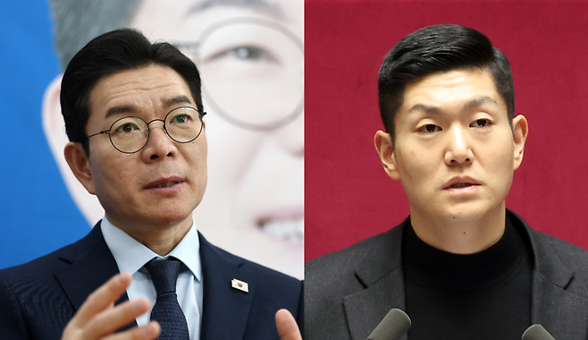정원오 더불어민주당 서울시장 후보(왼쪽)와 김재섭 국민의힘 의원 / 사진=연합뉴스