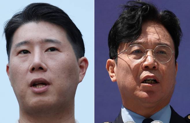최승호 초기업노조 삼성전자지부 위원장(왼쪽), 김영훈 고용노동부 장관(오른쪽). /사진=뉴시스