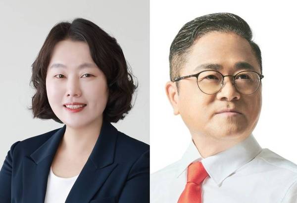 (왼쪽부터)용인 마선거구 신나연(민), 김길수(국) 당선자.
