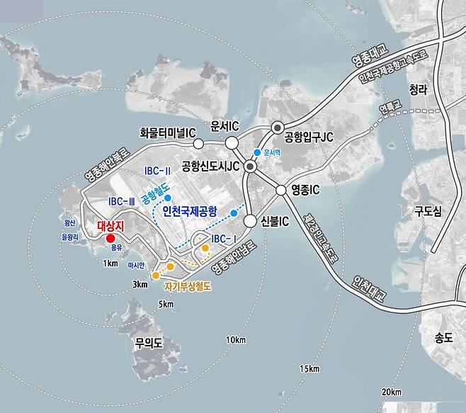 인천 용유 도시개발구역 위치도.