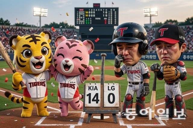 생성형 인공지능(AI) GEMINI가 그린 ‘희비가 엇갈린 두 팀 마스코트’
