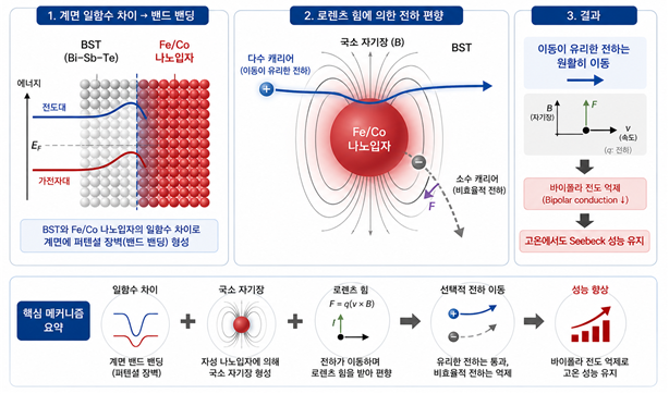 자성 나노입자를 통한 선택적 전하 수송 제어 메커니즘