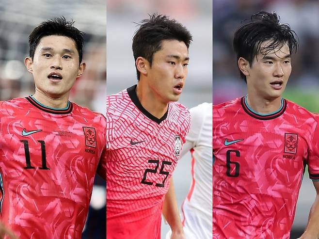 월드컵 전사를 배출한 K리그 구단들은 FIFA로부터 적잖은 보상금을 받는다. 이동경, 이기혁, 김진규(왼쪽부터)가 몸담은 울산과 강원, 전북 등이 혜택을 얻는다. 사진제공|대한축구협회