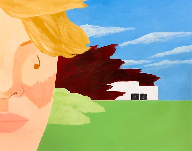 White house on the field, 90.9_72.7cm, 2026, Acrylic on canvas
