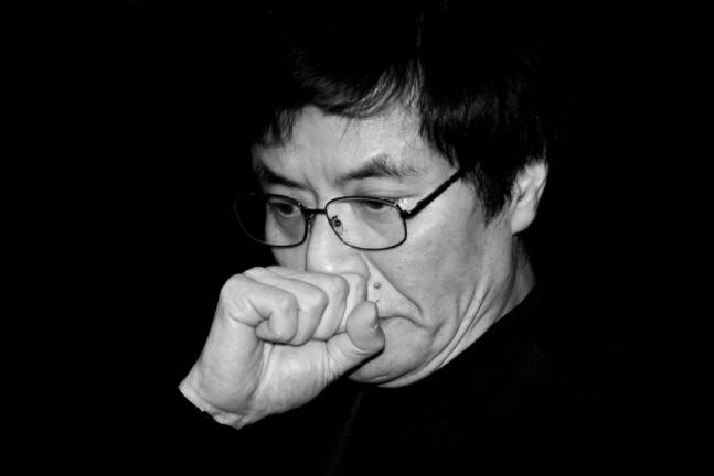 2014년 2월12일 고등법원에서 무죄 판결을 받은 뒤 강기훈씨의 모습. 박승화 기자 eyeshot@hani.co.kr