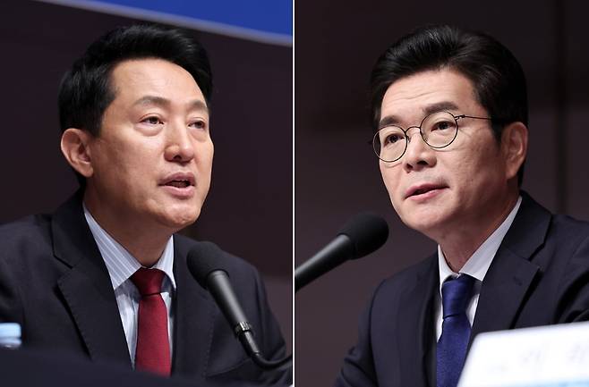 오세훈 국민의힘 서울시장 후보와 정원오 민주당 서울시장 후보 /사진=뉴스1