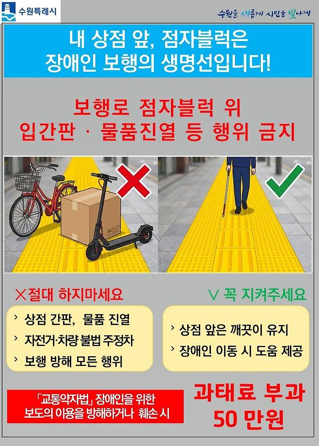 수원시 교통약자법 과태료 부과 가이드라인 홍보물