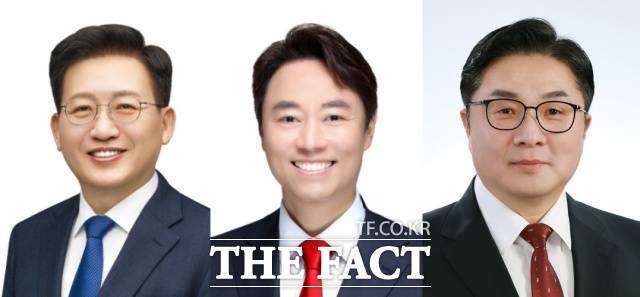 왼쪽부터 강태웅(더불어민주당), 김경대(국민의힘), 김윤재(개혁신당) 후보/각 후보 캠프