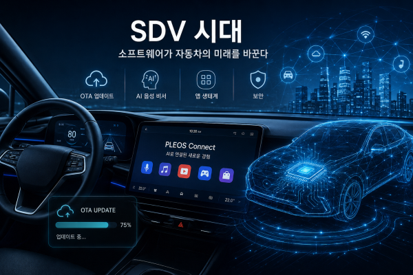 글로벌 완성차 업계가 SDV(소프트웨어 중심 차량) 전환을 본격화하면서 자동차 산업의 패러다임이 빠르게 바뀌고 있다./사진=AI 생성