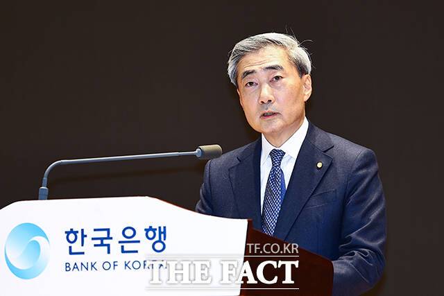 신현송 한국은행 신임 총재가 지난 4월 21일 서울 중구 한국은행에서 열린 취임식에서 인사말을 하고 있다. /박상민 기자