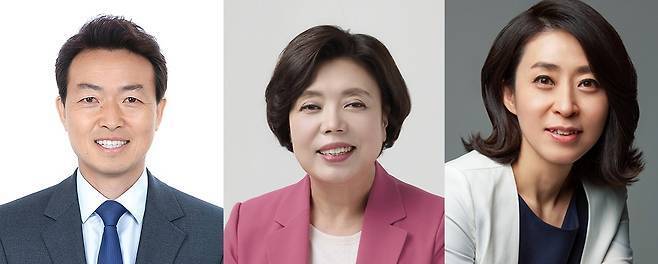 민주당 김종천, 국민의힘 신계용, 개혁신당 고금란 후보(왼쪽부터). 중앙선거관리위원회 제공