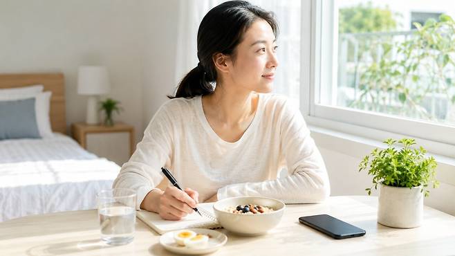 기상 직후 스마트폰 사용을 줄이고 수분 섭취와 가벼운 계획 세우기 등을 실천하면 집중력 유지에 도움이 될 수 있다|출처: ChatGPT 생성