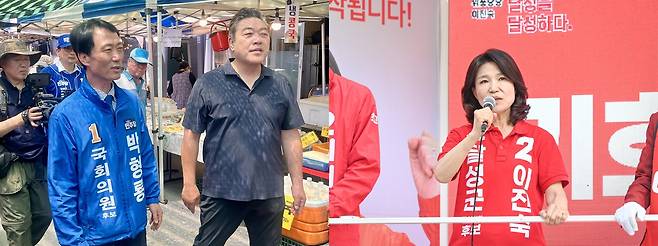 대구 달성군에서 막판 총력전을 펼치고 있는 더불어민주당 박형룡(왼쪽) 후보와 국민의힘 이진숙 후보. /각 후보 캠프 제공