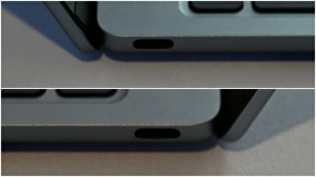 USB-C 확장단자를 제품 왼쪽과 오른쪽에 각각 하나씩 탑재했다. (사진=지디넷코리아)