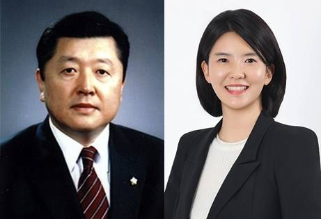 오충진 전 제주도의장(사진 왼쪽)과 오은초 당선인