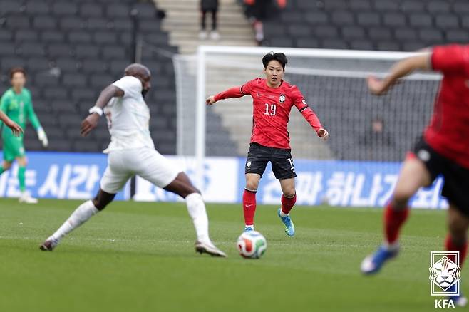 지난해 10월부터 대한민국 축구 국가대표팀에서 등번호 19번을 달고 있는 이강인. /사진=대한축구협회 제공
