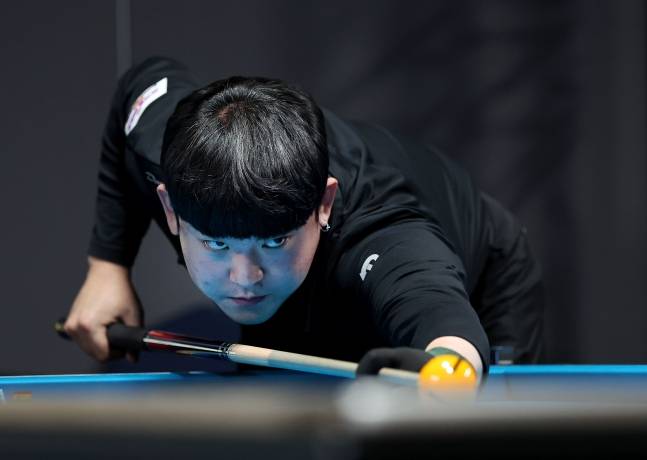 마민껌을 제압한 강재혁. /사진=PBA 투어 제공
