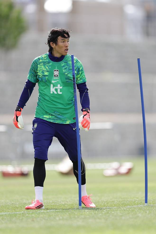 축구국가대표팀 골키퍼 김승규가 지난달 27일(한국시간) 미국 유타주 솔트레이크시티에 위치한 자이언스뱅크 트레이닝센터에서 훈련하고 있다. 사진제공|대한축구협회