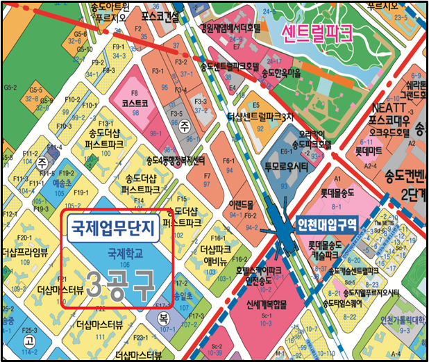 인천 송도국제도시 3공구 국제학교 위치도. 사진=인천경제청