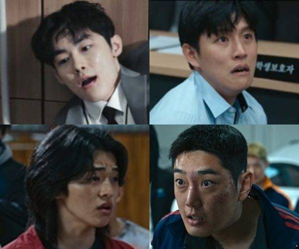 (왼쪽 상단부터 시계방향) '참교육' 속 이승규, 김재선, 유태주, 옥진욱 / 사진=넷플릭스