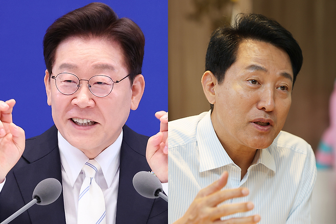 이재명(왼쪽) 대통령과 오세훈 서울시장. 뉴스1·연합뉴스