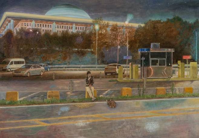 서동욱 밤-불 켜진 국회의사당-사슴 2026 Oil on canvas 227.3 x 162.1 cm © 2GIL29 GALLERY *재판매 및 DB 금지