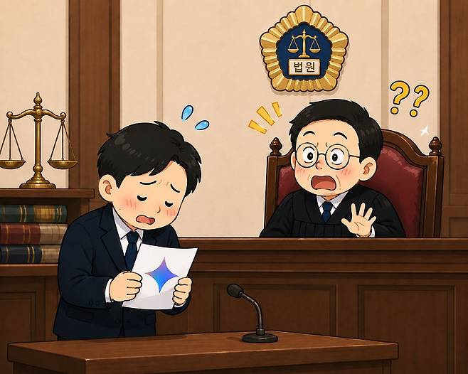 울산지방법원에서는 한 변호인이 엉뚱한 대법원 판결을 인용한 뒤, 재판장이 질문하자 “구글 제미나이로 판결을 검색한 뒤 제대로 내용을 확인하지 않았다”고 인정하는 일이 있었다. 챗GPT 생성 이미지