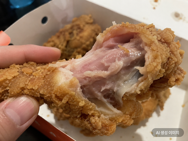 AI를 활용해 생성한 덜 익은 치킨 이미지. 챗GPT
