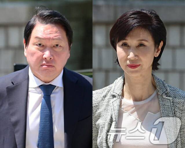 최태원 SK그룹 회장(왼쪽)과 노소영 아트센터 나비 관장 (사진=뉴스1)