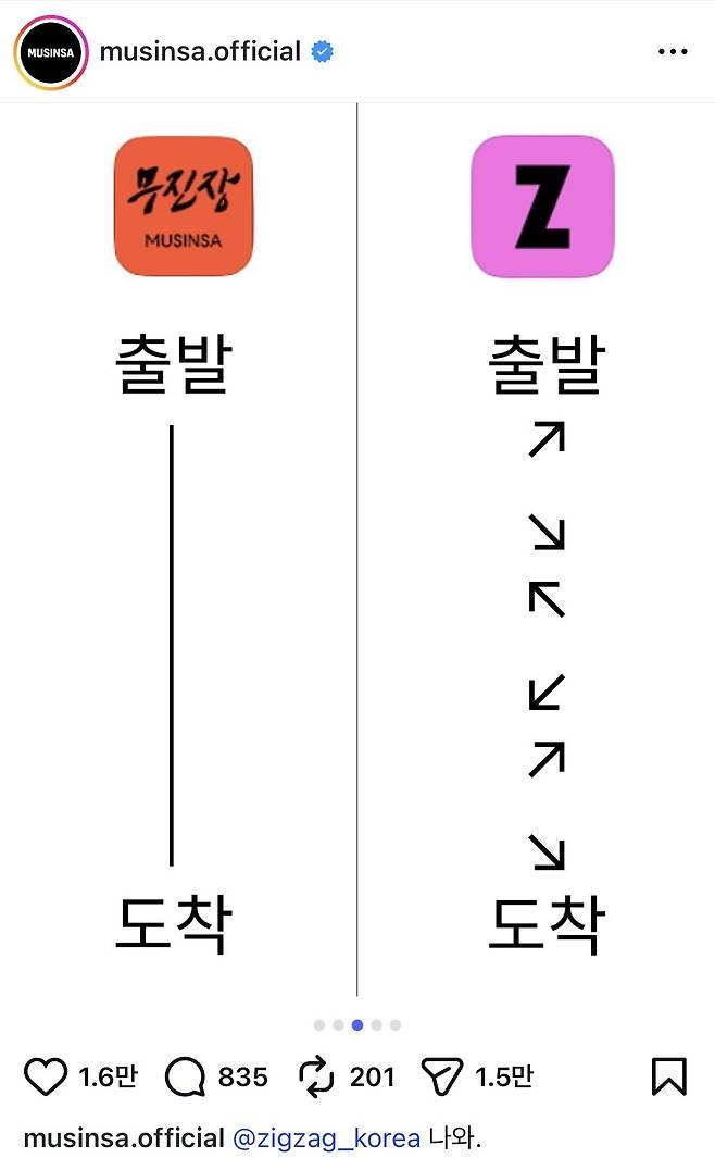무신사 SNS 갈무리
