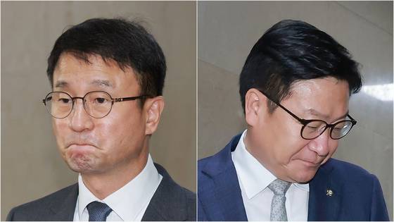 한병도 더불어민주당 원내대표(왼쪽)과 정점식 국민의힘 원내대표가 30일 국회에서 22대 국회 하반기 원 구성 관련 회동을 마치고 운영위원장실에서 나오고 있다. 여야 원내대표는 합의에 이르지 못했다고 밝혔다. 〈사진=연합뉴스〉