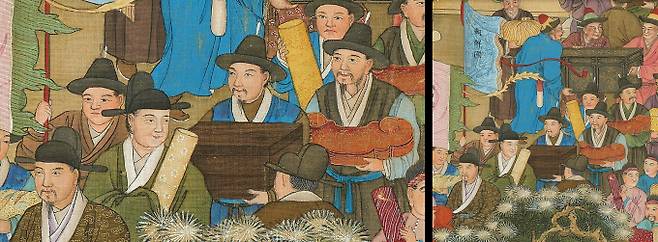 청나라 건륭제 때 제작된 만국래조도에 그려진 조선 사신의 모습. /사진=퍼블릭 도메인