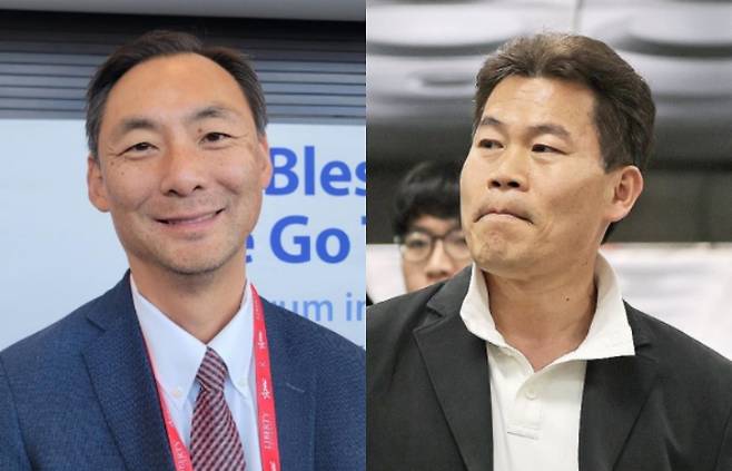 모스탄 전 미국 리버티대 교수와 극우 유튜버 전한길씨. 연합뉴스