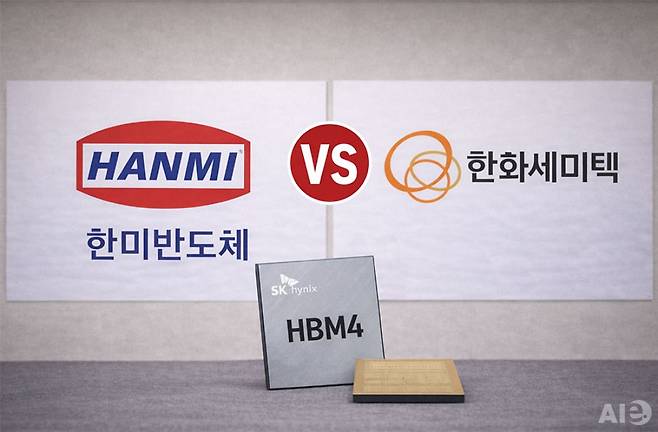 한미반도체와 한화세미텍의 고대역폭메모리(HBM) 제조용 TC 본더 장비 특허를 둘러싼 법적 공방이 장기전으로 돌입한다. 최근 AI 데이터센터 인프라에 대한 투자가 급증세를 이어가면서 엔비디아를 비롯한 주요 AI 가속기향 HBM 수요 역시 크게 확대되는 추세에 따라 SK하이닉스에 장비를 납품하는 한미반도체과 한화세미텍 간 소송의 판도 한층 더 커질 조짐이다. / 사진=챗GPT 이미지