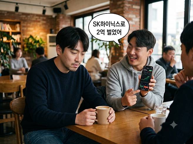 주식으로 한때 3억 넘게 손실을 봤던 정신건강의학과 전문의 박종석 원장은 타인이 주식으로 수천만원에서 수억원을 벌었다는 소식을 접할 때, ‘전치 4주’에 해당하는 고통을 뇌가 느낀다는 취지로 14일 설명했다. 기사 이해를 돕기 위한 구글 생성형 인공지능 ‘제미나이’ 생성 이미지