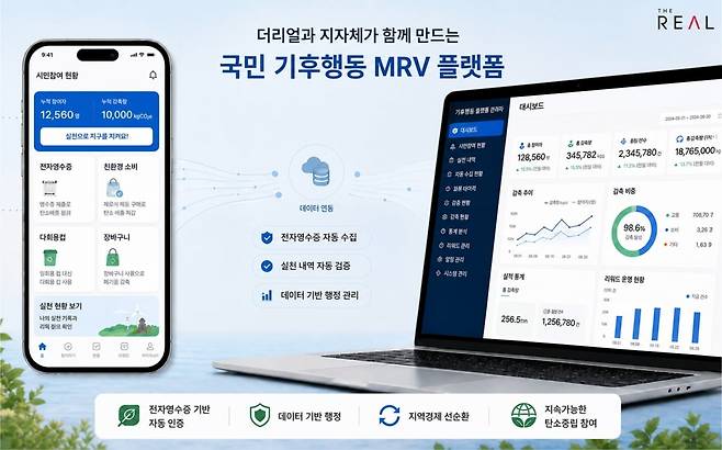 더리얼 기후행동 MRV 플랫폼 예시 화면 / 더리얼 제공