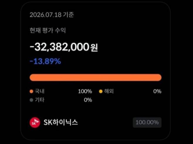 A씨가 올린 계좌 화면. SNS 캡처