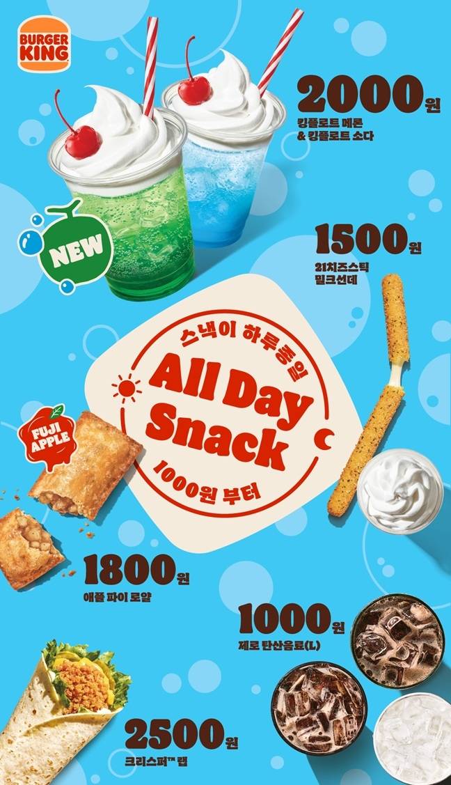 ▲버거킹 '올데이스낵' 경쟁력 강화