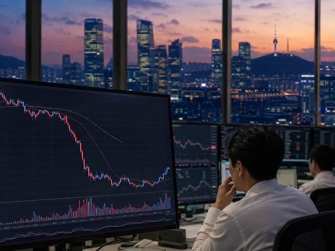 JP모건은 한국 레버리지 ETF 청산이 75%가량 진행된 것으로 보고 12개월 코스피 목표치 1만2500을 유지했다. (사진=생성형 AI 제작)