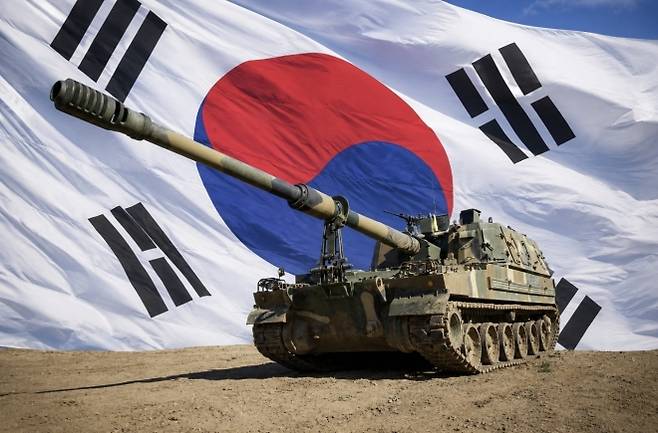 K9 자주포. 한화에어로스페이스 제공. AI 생성 이미지
