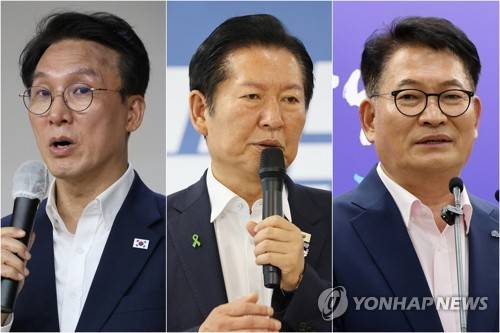 김민석·정청래·송영길 더불어민주당 당 대표 후보 사진출처:연합뉴스