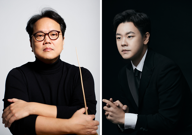 ‘예술의전당 토요콘서트-프리뷰 베토벤’ 10월 공연에서 해설과 지휘를 맡은 이병욱(왼쪽) 지휘자. 피아니스트 김태형(오른쪽)은 이날 공연에서 베토벤 피아노 협주곡 5번 ‘황제’를 연주한다. 예술의전당 제공