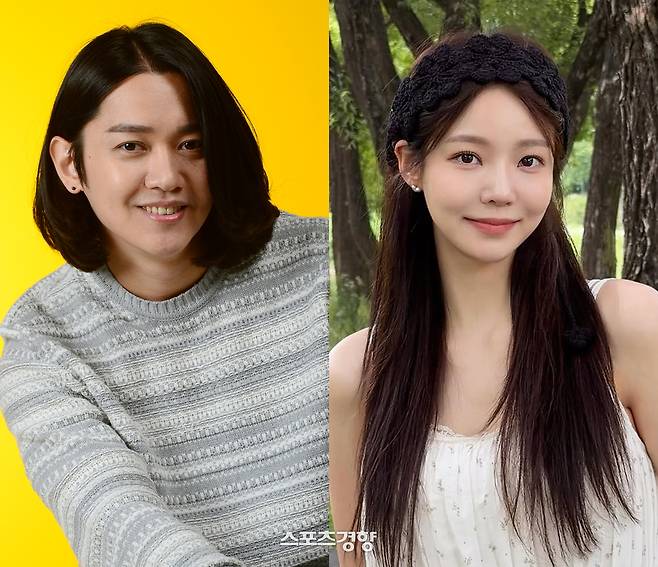 오는 10월 결혼을 발표한 가수 강균성(왼쪽)과 배우 유하진. 경향신문 자료사진 및 본인 인스타그램 계정