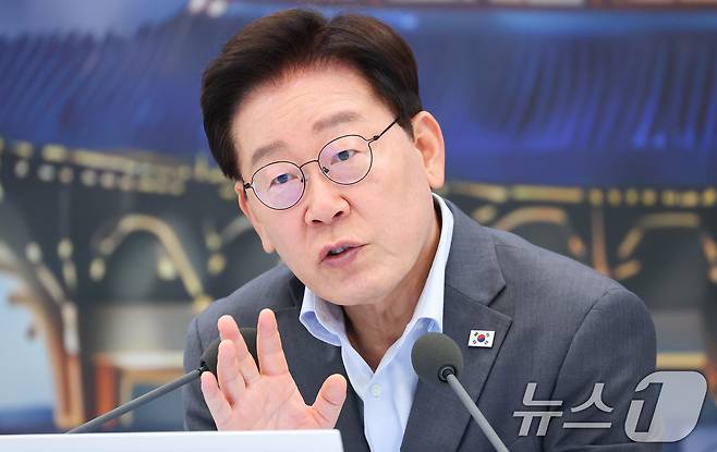 이재명 대통령이 5일 청와대 영빈관에서 열린 교육부, 국가교육위원회, 문화체육관광부, 국가유산청 2차 업무보고에서 발언을 하고 있다. (청와대통신사진기자단) 2026.8.5 ⓒ 뉴스1 허경 기자