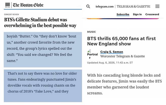 '보스턴 콘서트 장악' BTS 지민, 美 언론·팬심 사로잡으며 글로벌 아이콘 등극