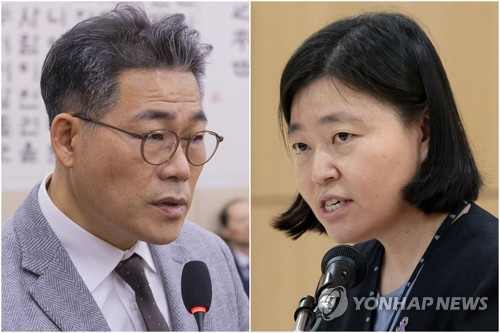 백해룡 경정(왼쪽)과 임은정 서울동부지검장. 연합뉴스